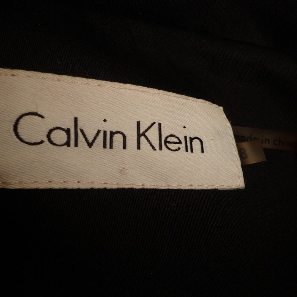 NWT Calvin Klein Lined Blazer 8 Dk Navy Button Closure Notched Lapel Faux Pocket - Picture 3 of 16
